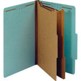 Pendaflex 2-Divider Classification Folders, 6 Fasteners, 2/5in Tab Cut, Right Tab Position, Legal Size, Light Blue, Box Of 10