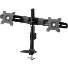 Load image into Gallery viewer, Amer Mounts Grommet Based Dual Monitor Mount for two 15in-24in LCD/LED Flat Panel Screens - Supports up to 26.5lb monitors, +/- 20 degree tilt, and VESA 75/100