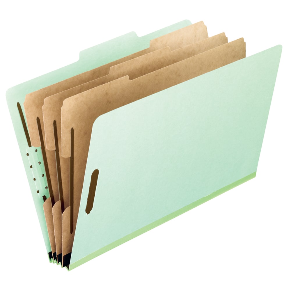 Pendaflex Pressboard Classification Folders, 3in Expansion, Letter Size, Light Green, Box Of 10 Folders