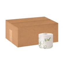 Load image into Gallery viewer, Livi Solaris 2-Ply Toilet Paper, 500 Sheets Per Roll, Pack Of 96 Rolls