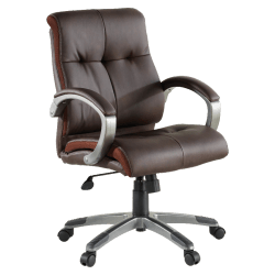 Lorell Manager Bonded Leather Swivel Chair, Brown