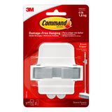 Command Broom and Mop Grippers Wall Hook, 1-Command Hanger, 2-Command Strips, Damage-Free Hanging of Dorm Room Mops and Brooms, White