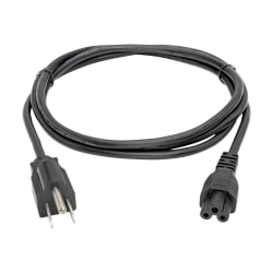Eaton Tripp Lite Series 3-Slot Power Cord, NEMA 5-15P to C5 - Laptop/Notebook, 10A, 125V, 18 AWG, 10 ft. (3.05 m), Black - Power cable - IEC 60320 C5 to NEMA 5-15P (M) - AC 110 V - 10 ft - black