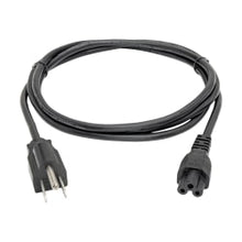 Load image into Gallery viewer, Eaton Tripp Lite Series 3-Slot Power Cord, NEMA 5-15P to C5 - Laptop/Notebook, 10A, 125V, 18 AWG, 10 ft. (3.05 m), Black - Power cable - IEC 60320 C5 to NEMA 5-15P (M) - AC 110 V - 10 ft - black