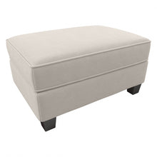 Load image into Gallery viewer, Bush Furniture Flare Microsuede Storage Ottoman, 18-1/2inH x 34-1/2inW x 24-1/16inD, Light Beige, Standard Delivery