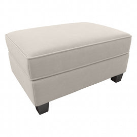 Bush Furniture Flare Microsuede Storage Ottoman, 18-1/2inH x 34-1/2inW x 24-1/16inD, Light Beige, Standard Delivery