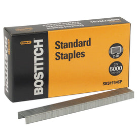 Bostitch Premium Standard Staples, 1/4in Size, Full Strip, Box Of 5,000