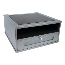 Victor Monitor Riser, 6 1/2inH x 13inW x 13inD, Classic Silver