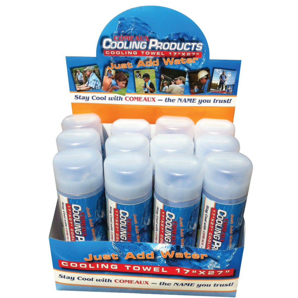 Comeaux Caps Cooling Towel, 17in x 27in, Blue