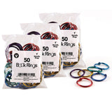 Hygloss Metallic Loose-Leaf Book Rings, 1in, Silver, Pack Of 50, Box Of 3 Packs