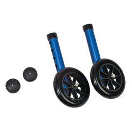 DMI Walker Wheels With Glide Cap Kit, Blue