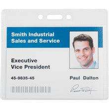 Load image into Gallery viewer, Office Depot Brand Prepunched Badge Holders, 4in x 3in, Clear, Pack Of 50