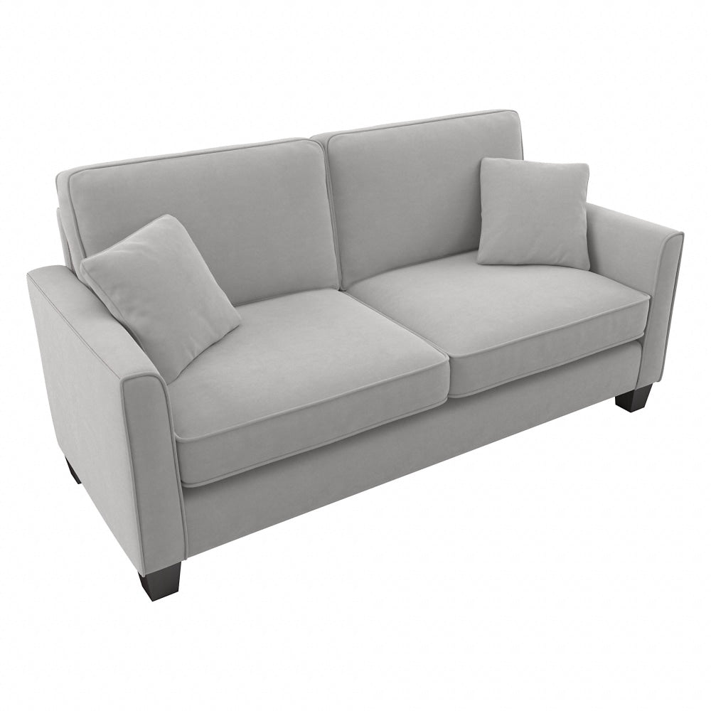 Bush Furniture Flare Microsuede Fabric Sofa, 35-3/4inH x 73inW x 33-1/2inD, Light Gray, Standard Delivery