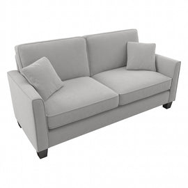 Bush Furniture Flare Microsuede Fabric Sofa, 35-3/4inH x 73inW x 33-1/2inD, Light Gray, Standard Delivery