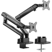 Load image into Gallery viewer, Amer Mounting Arm for Curved Screen Display, Flat Panel Display - Matte Black - 2 Display(s) Supported - 32in Screen Support - 35.27 lb Load Capacity - 75 x 75, 100 x 100 - Steel, Aluminum, Plastic