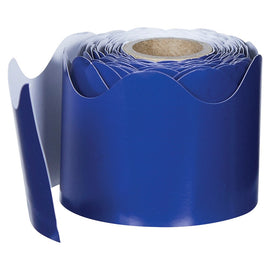 Carson-Dellosa Plain Continuous-roll Scalloped Border - (Scalloped) Shape - 2.25in Width x 432in Length - Navy - 1 Roll