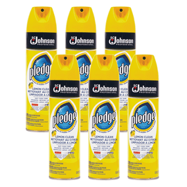 Pledge Lemon Furniture Polish, Citrus Scent, 13.8 Oz Can, Case Of 6
