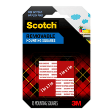 Load image into Gallery viewer, Scotch Removable Foam Mounting Squares, 1in x 1in, Pack Of 16
