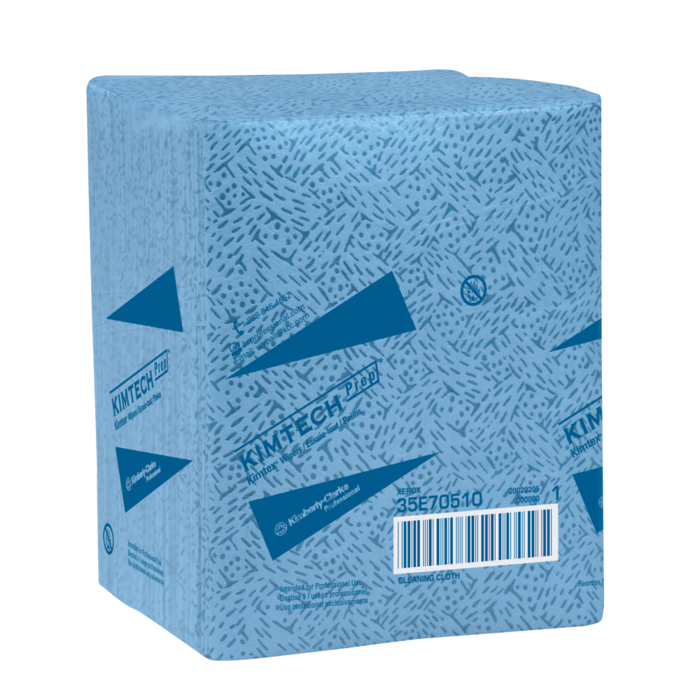 Kimtech Prep Kimtex Wipers, 1/4 Fold, Blue