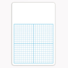 Flipside 1/2in Graph Non-Magnetic Unframed Dry-Erase Whiteboards, 16in x 11in x 1/8in, White/Blue, Pack Of 4