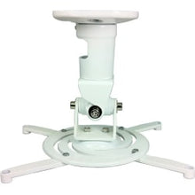 Load image into Gallery viewer, Amer Mounts Universal Ceiling Projector Mount - White - Supports up to 30lb load, 360 degree rotation, 180 degree tilt