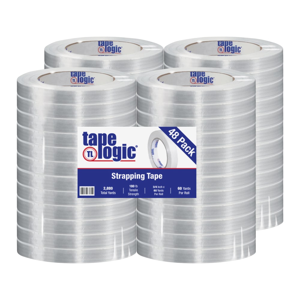 Tape Logic 1400 Strapping Tape, 0.75in x 60 Yd, Clear, Pack Of 48 Rolls