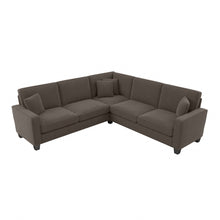 Load image into Gallery viewer, Bush Furniture Stockton 99inW L-Shaped Sectional Couch, Chocolate Brown Microsuede Fabric, Standard Delivery