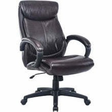 Load image into Gallery viewer, Lorell Ergonomic Bonded Leather High-Back Executive Chair, Brown