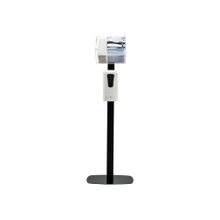 Load image into Gallery viewer, CTA Premium Thin Profile Sanitizing Station - Hand sanitizer/soap dispenser stand - steel, acrylic - black