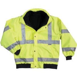 Ergodyne GloWear 8380 Bomber Jacket, Large, Lime, Case Of 12
