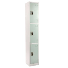 Load image into Gallery viewer, Alpine Large 3-Tier Steel Lockers, 72inH x 12inW x 12inD, Misty Green, Pack Of 2 Lockers