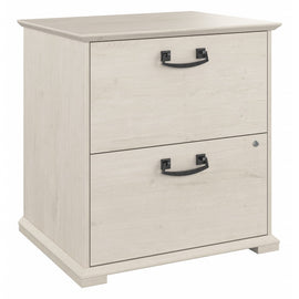 Bush Furniture Homestead Farmhouse 24inD Lateral File Cabinet, Linen White Oak, Delivery