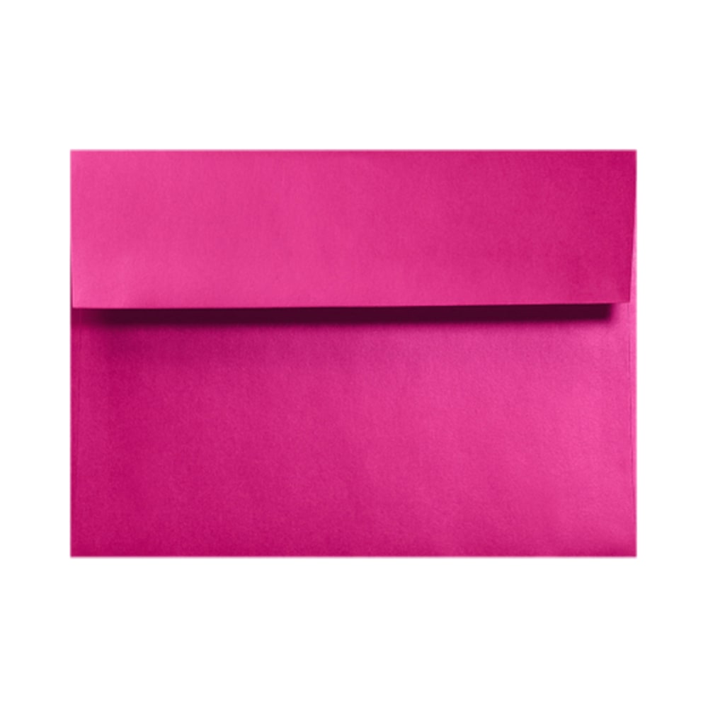 LUX Invitation Envelopes, #4 Bar (A1), Gummed Seal, Hottie Pink, Pack Of 250