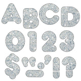 TREND Ready Letters, Casual Uppercase, 3in, Silver Sparkle, Pack Of 141