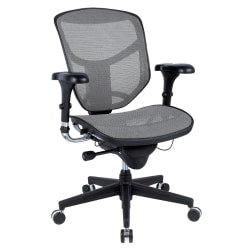 WorkPro Quantum 9000 Series Ergonomic Mesh/Mesh Mid-Back Chair, Black/Gray, BIFMA Compliant