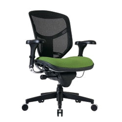WorkPro Quantum 9000 Series Ergonomic Mesh/Premium Fabric Mid-Back Office Chair, Black/Lime, BIFMA Compliant