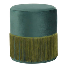 Load image into Gallery viewer, LumiSource Fringe Ottoman, Emerald Green
