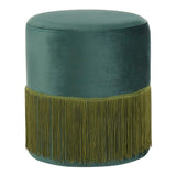 LumiSource Fringe Ottoman, Emerald Green