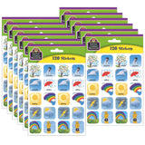 Teacher Created Resources Stickers, Weather, 120 Stickers Per Pack, Set Of 12 Packs