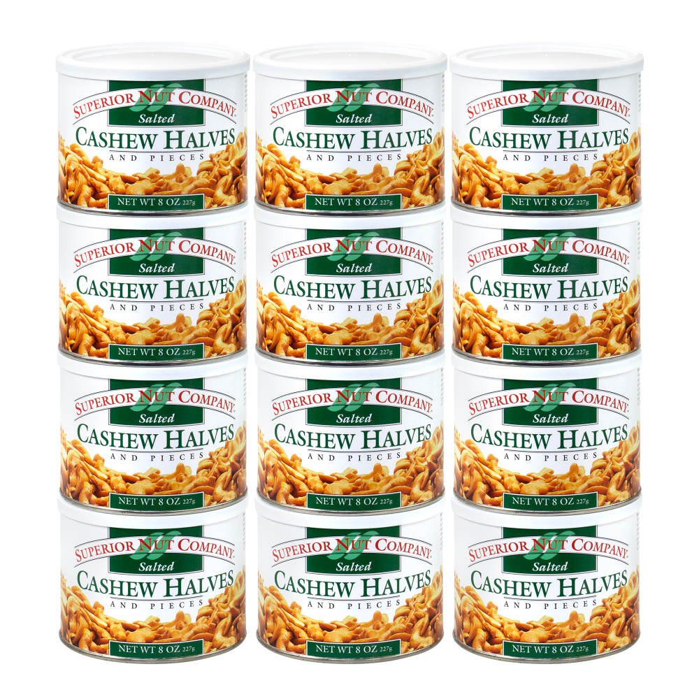 Superior Nut Salted Cashew Halves, 8 oz, 12 Count