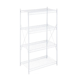 Honey-Can-Do Steel Wire Storage Shelf, 4-Tier, 41inH x 23-5/16inW x 13-1/8inD, White