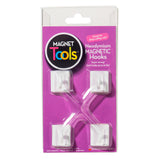 Dowling Magnets Ceiling Hook Magnets, 7/8in x 1in, White, Pack Of 4