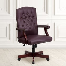 Load image into Gallery viewer, Flash Furniture Martha Washington LeatherSoft Faux Leather High-Back Swivel Office Chair, Burgundy