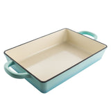 Crock-Pot Artisan Enameled Cast Iron Bake Pan, 13in, Aqua Blue