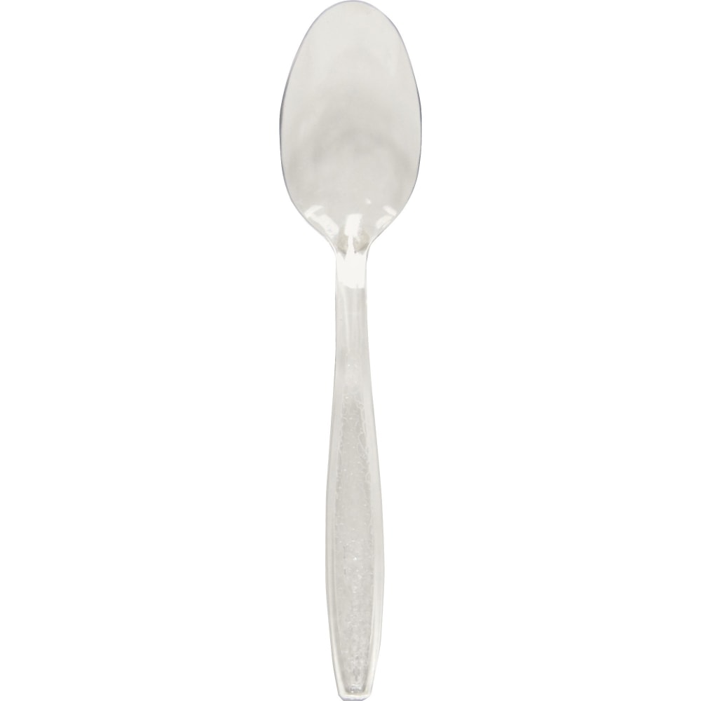 Solo Extra Heavyweight Cutlery Clear Teaspoons - 1000/Carton - Teaspoon - 1 x Teaspoon - Breakroom - Disposable - Textured - Polystyrene - Clear