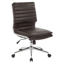 Load image into Gallery viewer, Office Star Pro-Line II SPX Armless Bonded Leather Mid-Back Chair, Espresso/Chrome