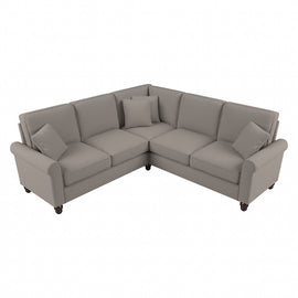 Bush Furniture Hudson 87inW L-Shaped Sectional Couch, Beige Herringbone, Standard Delivery