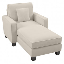 Bush Furniture Stockton Chaise Lounge With Arms, Cream Herringbone, Standard Delivery