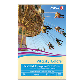 Xerox Vitality Colors Color Multi-Use Printer & Copier Paper, Ledger Size (11in x 17in), Ream Of 500 Sheets, 20 Lb, 30% Recycled, Ivory
