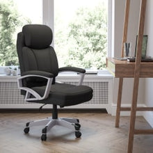 Load image into Gallery viewer, Flash Furniture HERCULES Big &amp; Tall Ergonomic Fabric High-Back Swivel Office Chair, Black/Silver
